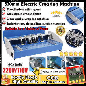 🚀Local Warehouse+COD🚀Professional 3-in-1 Electric Creasing Machine 20.5\" (520mm) - Heavy Duty 220V Paper Scoring Dotted Line Cutting & Perforating for Cards Invitations Tickets | 85-800gsm | 220V All-Metal Commercial/Home Use