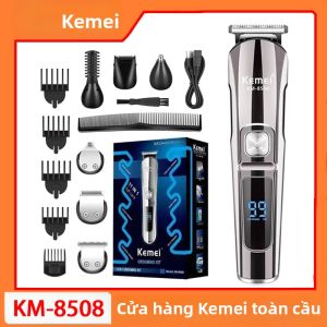 Kemei | Kemei KM-8508 Máy Cạo Râu Điện 6 Trong 1 Bộ Dụng Cụ Chăm Sóc Đa Năng Chống Thấm Nước Cho Nam Máy Cắt Tóc Chuyên Nghiệp Với Lưỡi Dao Bằng Thép Không Gỉ
