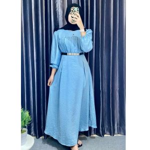 Aurora Gamis Crinkle Primavera Airflow Silky Premium / Dress Kondangan Wanita