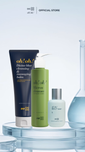 Bộ ba làm sạch oh!oh! Divine Blue Cleansing & Massaging Balm 150ml & oh!oh! Microx Cleanser 150g & oh!oh! BHA 2% Toner 75ml