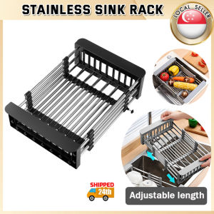 🇸🇬【SG stock】 ExtendableStainless Steel Kitchen Sink Rack / Dish Drainer / Dish Drying Rack