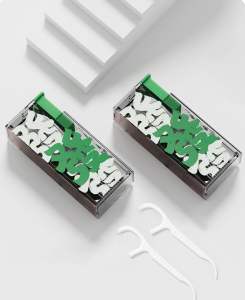 Floss Dispenser Containing 10Pcs Floss  Floss Storage Box Auto Refillable Oral Hygiene Care Floss Pick [Ready Stock]