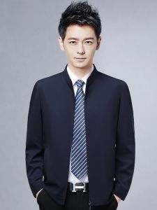 ROMON | Lomond Mens Short Jacket Collar Stand-up Autumn Winter Fashionable Urban Style Zipper Closure Polyester Fiber Administrative Official Wear