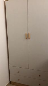 IGO Wooden Wardrobe Small Home Cabinet With Drawer Storage Modern Closet