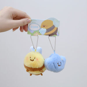 Magnetic Bear Bee Plush Toy Car Keychain Bag Pendant Quirky Shark Shell Design Soft Stuffed Animal Accessory