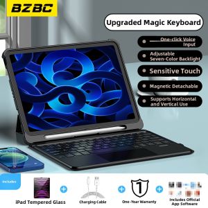 BZBC | BZBC Magic Control Keyboard Magnetic Absorption Compatible With Apple iPad9 Case Air3 In One Pro11 Inch 4 With Pen Slot 2021 Bluetooth Tablet Special External Keyboard Mouse Set