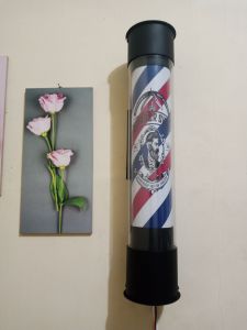 lampu barbershop atau barberpole logo bisa berputar
