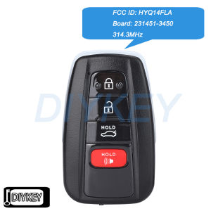 4 Buttons Smart Remote Car Key Fob 314.3MHz for Toyota Camry 2018 2019 2020 2021 2022 2023 FCC ID: HYQ14FLA Board: 231451-3450