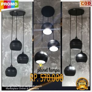 Kap Lampu Gantung Hias 3 In 1 Minimalis Cafe Plafon Dekorasi Ruang Tamu Vintage Modern Murah