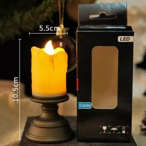 Retro European Style LED Simulation Electronic Candle Lamp Brass Table Decoration Script Killing Props Dinner Table Centerpiece