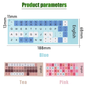 Keyboard Sticker Macaron Color Keyboard Stickers Frosted Repair Film Sticker English Language Keyboard Label Replacement Wear-resistant Anti Fingerprint Non-slip Laptop Keypad