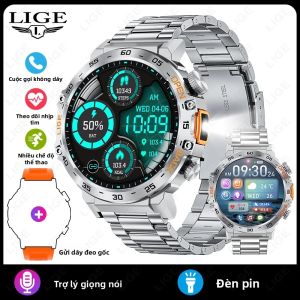 LIGE | Đồng Hồ Thông Minh LIGE Dành Cho Nam 3ATM Chống Nước Theo Dõi Thể Thao Sức Khỏe Có Chức Năng Gọi Bluetooth 100+ Chế Độ Thể Thao Đèn Pin Màn Hình TFT 1.53