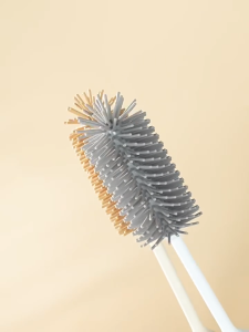 Ecoco 3-In-1 Silicone Bottle Brush with Spiral Bristles for Baby Bottle Pacifier Cups No Odor E25202