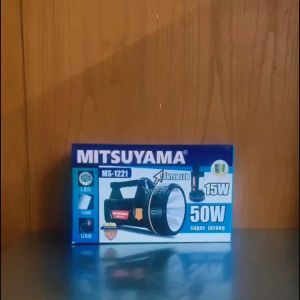 Senter LED USB 50 Watt MS-1221 Mitsuyama Cahaya Putih Super Terang Cas Original