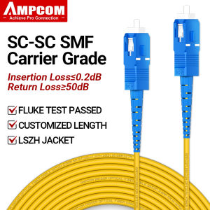AMPCOM SC to SC UPC Fiber Optical Patch Cable Singlemode Simplex SMF 9/125 m Single Mode Bend Insensitive 2.0mm Fiber Optic Cord