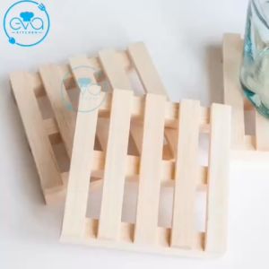 Bộ 10 Miếng Lót Nồi  Lót Chảo Gỗ Cách Nhiệt Hình Vuông Thanh Ngang Sang Trọng