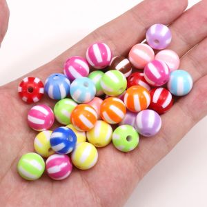 12mm 10pcs/bag Acrylic Dual Color Watermelon Beads For Handmade Bracelet Necklace Earring Keychain DIY Craft Jewelry Making Accessories