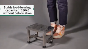 Sturdy Square Stool Stainless Steel Waterproof Rust Resistant Non Slip Seat Easy to Clean  Indoor Outdoor Use