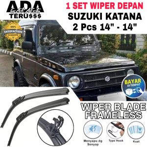 Wiper Blade Frameless Mobil Suzuki Katana Sepasang 2 Pcs 14" & 14"  Pembersih Kaca Depan Aksesoris Mobil AdaterusGarage [Bayar Ditempat]
