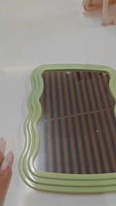 Wave-Shaped Makeup Mirror Portable Folding Table Desk Mirror With Stand For Bedroom Living Room Travel-Friendly Home Decor Mirror