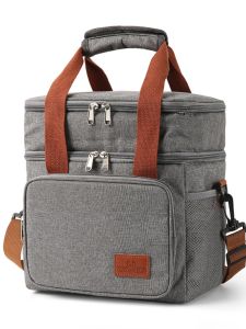 Thickened Double Layer Lunch Bag Portable Insulated Picnic Waterproof Cooling Box Ice Pack Large Size Handheld Crossbody Storage Bag