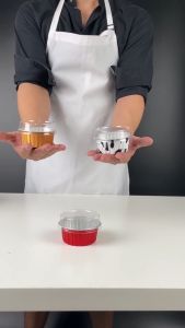 125 ML Muffin Round Shaped Aluminum Cups with Plastic Lid