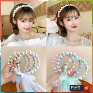 SHOPHOME - Bando Mutiara Korea Wanita Dewasa Anak Perempuan Bondu Pita Aksesoris Rambut BND12