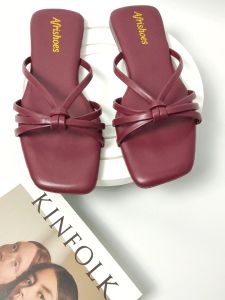 Afrishoes Sandal Wanita Flat Teplek Temali Miyuki