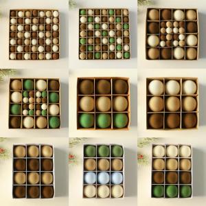 Christmas Decorations Flocking Plush Christmas Ball Set Scene Decoration DIY Christmas Tree Hanging Ornaments Festive Supplies