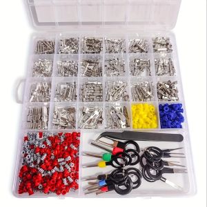 660pcs Car Electrical Pins Terminal Pins Connector Kit Cars Wire Connectors Terminals  Male Female pin for Motorcycle Automotive
