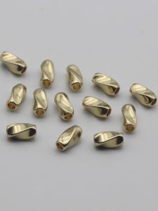 Vòng Cổ Hạt Dài Bằng Đồng Nguyên Chất DIY Phụ Kiện Trang Sức Thủ Công Hạt Lỗ Thẳng Vật Liệu Làm Vòng Tay Hạt Rời