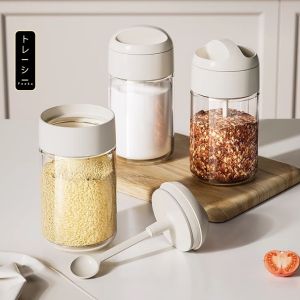Lọ đựng gia vị thủy tinh FEEKA có thìa chống ẩm hũ thủy tinh đựng gia vị cao cấp 250ml