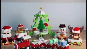 1627pcs 6 in Set Christmas Tree Blocks Toys With Box Christmas Assembly Blocks Toys Childrens Holiday Gift