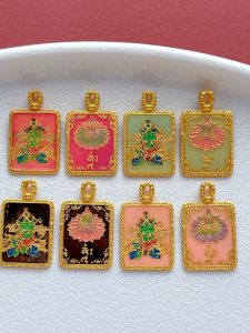 925 Antique Silver Green Blue Pendant Necklace DIY Clavicle Chain Bracelet Jewelry Accessories Buddhist Goddess of Mercy