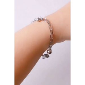 Lovelybutik - Gelang Tangan Wanita Titanium Anti Karat Sans4 Balls Gelang Remaja Dewasa Kekinian Anti Luntur Dengan Kerincing Berbunyi Bonus Kotak Perhiasan