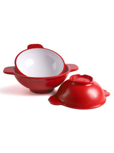 Thickened Double Ear Bowl Spicy Hot Pot Large Bowl Face Bowl Imitation Ceramics for Business Use Non-Toxic Dining Utensils