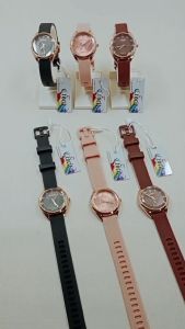 CTOCIT DM29864 JAM TANGAN WANITA MOTIF KACA BELIMBING DIAL PERMATA TALI KARET RUBBER LEMBUT JAM CEWE MINIMALIS DELAPAN MARET