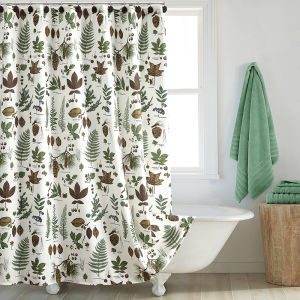Elegant European Style Thickened Soft Flocking Bath Curtain Waterproof Mold Proof Partition Curtain for Bathroom Shower