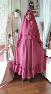 syarii ceruty bebydoll mayung /gamis syarii seruty set khimar seruty bebydoll 2 layer