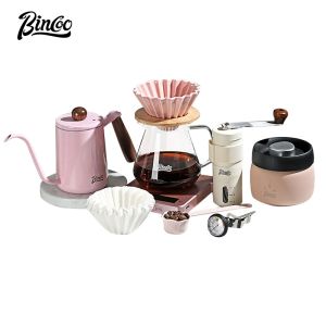 BINCOO Coffee Maker Set Dripper Set Coffee Pot Mini Portable Coffee Pot Set Stainless Steel Coffee Utensils 350ML/600ML
