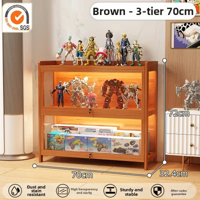 ZHUSHANXIA | Locked Transparent Lighted Dustproof Acrylic Display Shelf