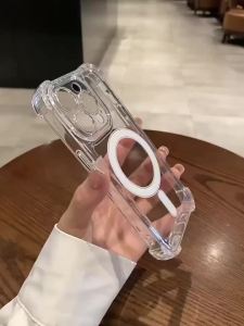 Ốp Lưng Trong Suốt Chống Sốc Cao Cấp Cho iPhone Tương Thích Magsafe Với Các Dòng Máy 11 12 13 14 15 16 17 Max Plus 17E Hỗ Trợ Sạc Không Dây Từ Tính.