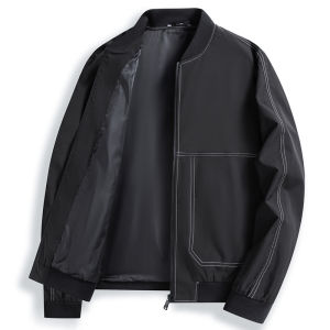 Jeep Spirit Mens Pilot Style Baseball Collar Jacket Casual Commute Outerwear Loose Fit Zipper Decorated Fashion Urban Polyester
