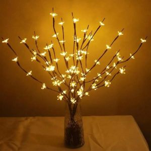 1PC/2PC Cherry Blossom Brown Tree Branch Fairy Lights Indoor Outdoor Decoration Lamp Battery-Powered Twig Lights For Vases
