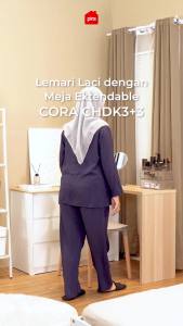 PIRA METROPOLIS - CORA CHDK3+3 Lemari Laci / Meja Rias / Lemari Susun dengan Meja