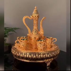 Teko Arab Aladin Set 7 Gold Warna Emas Ornament/set Gelas Anggur Kendi