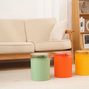 12L Round Rubbish Bin Garbage Bin Dustbin Office Bedroom Waste Bin with pop cap Tong Sampah Bekas