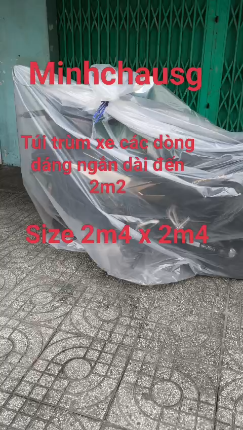 Túi ni lông khổ lớn 2M4X 2M41M5 X 2M5 1M9X2M6 2M2X3M trùm xe máy bọc nệm lớn chống ngập nướctrùm cây cảnh  trùm tủ lạnh  dẻo dày 9zem không quai