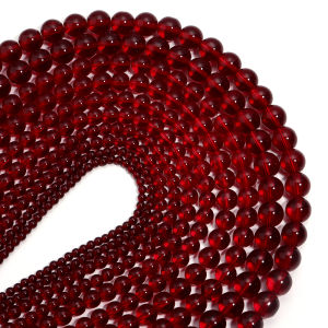 1 Strand Red Glass Beads 4/6/8/10/12mm Round Crystal Loose Spacer Beads For Jewelry Making Stuff DIY Necklace Bracelet Wholesale