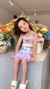 Set Tiên Cá cho bé gái Bộ áo mùa hè hình vỏ sò và Váy tiên cá cho bé Halloween Váy đi biển cho bé